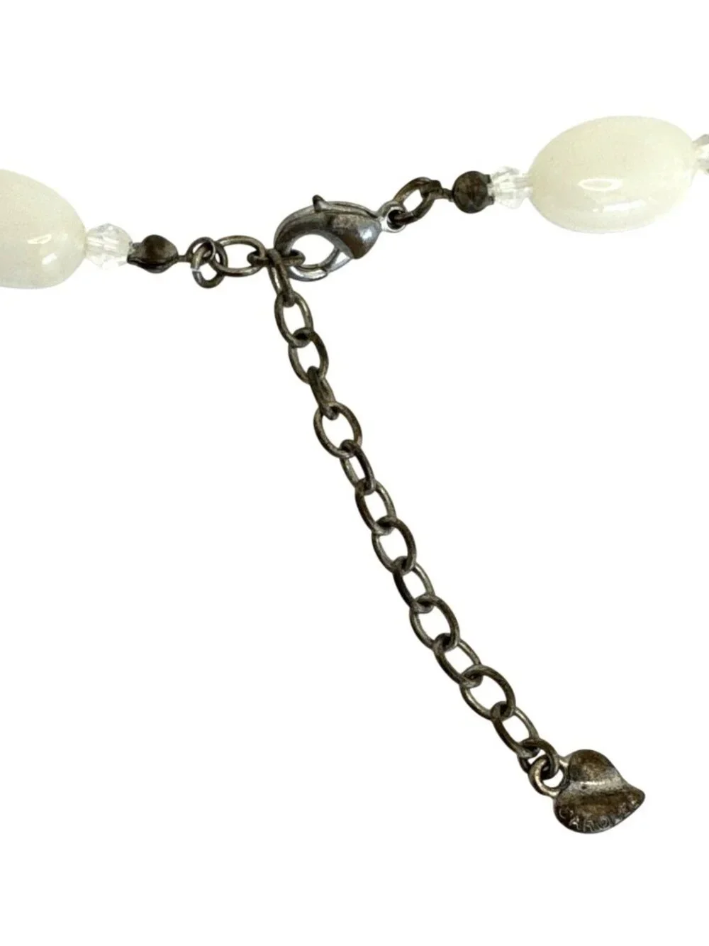 Carolee Yellow & Clear Natural Stone Beaded Necklace With Lobster Clasp